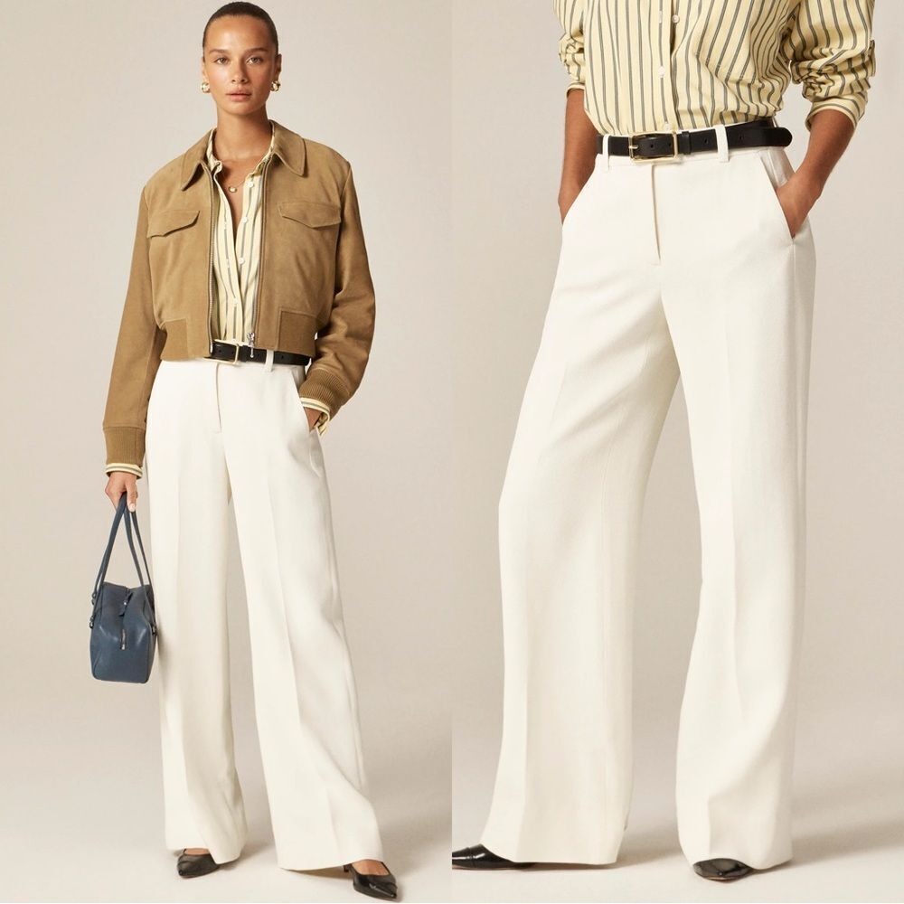NWT J CREW Carolina pant in bouclé in Ivory